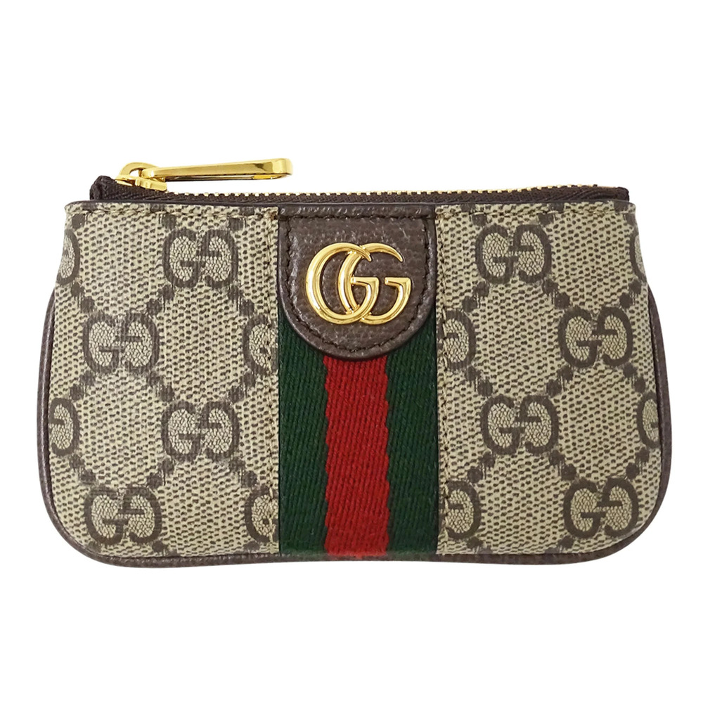 Gucci Ophidia GG Supreme wallet for women and men, in beige brown, model numb...